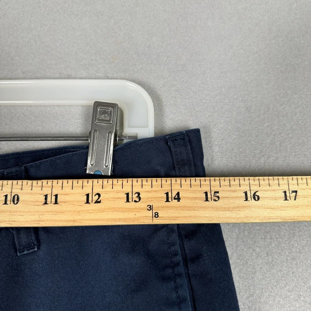 Lands End Pants Mens 31 Chino Navy Blue Straight Leg Flat Front Pockets Casual